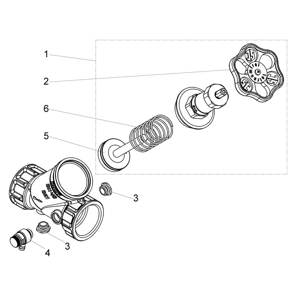 Schlösser KFR-Ventil mit Muffenanschluss, Entleerung und nichtsteigender Spin... SCHLOESSER-0016304000001 4044997117477 (Abb. 3)