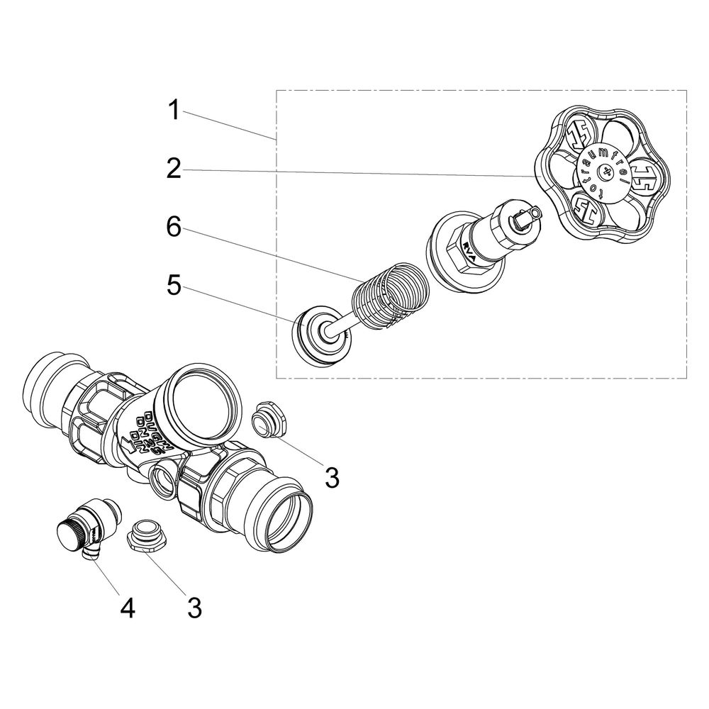 Schlösser KFR-Ventil mit Pressanschluss IG, Entleerung und nichtsteigender Sp... SCHLOESSER-0016382800001 4044997172483 (Abb. 3)