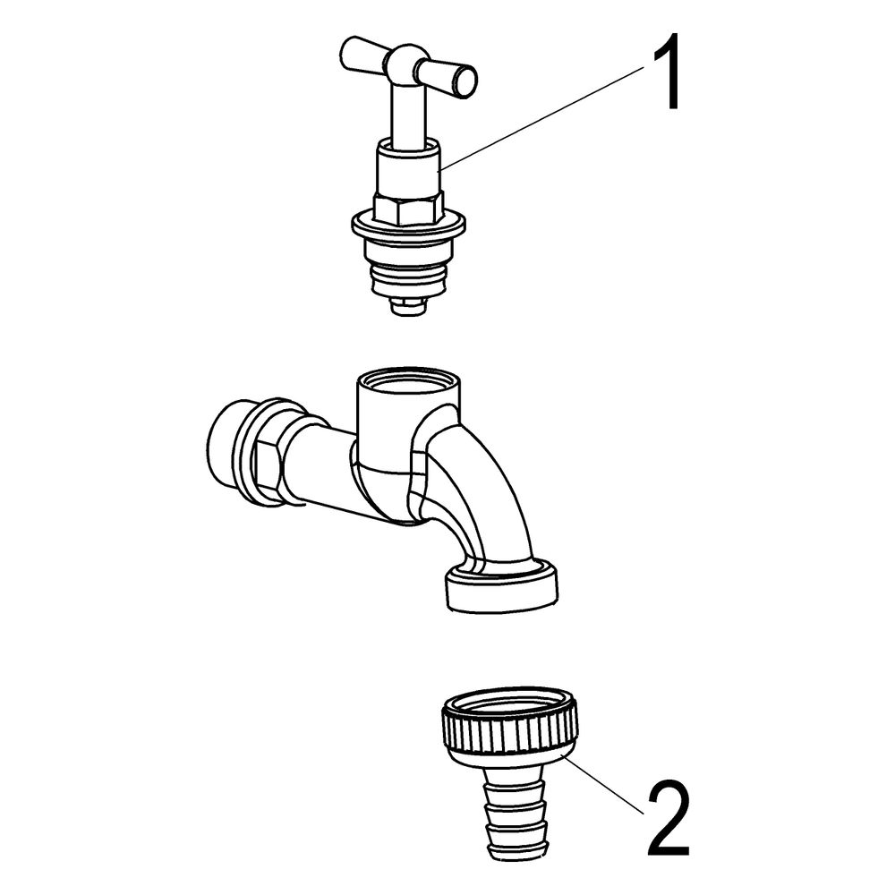 Schlösser Auslaufventil mit Metall-Schlauchverschraubung und Knebel-Oberteil,... SCHLOESSER-0017281520001 4044997119211 (Abb. 3)