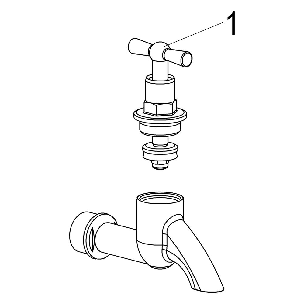 Schlösser Auslaufventil mit Strahlregler, ohne Schlauchverschraubung, mit Kne... SCHLOESSER-0017291550001 4044997119259 (Abb. 3)