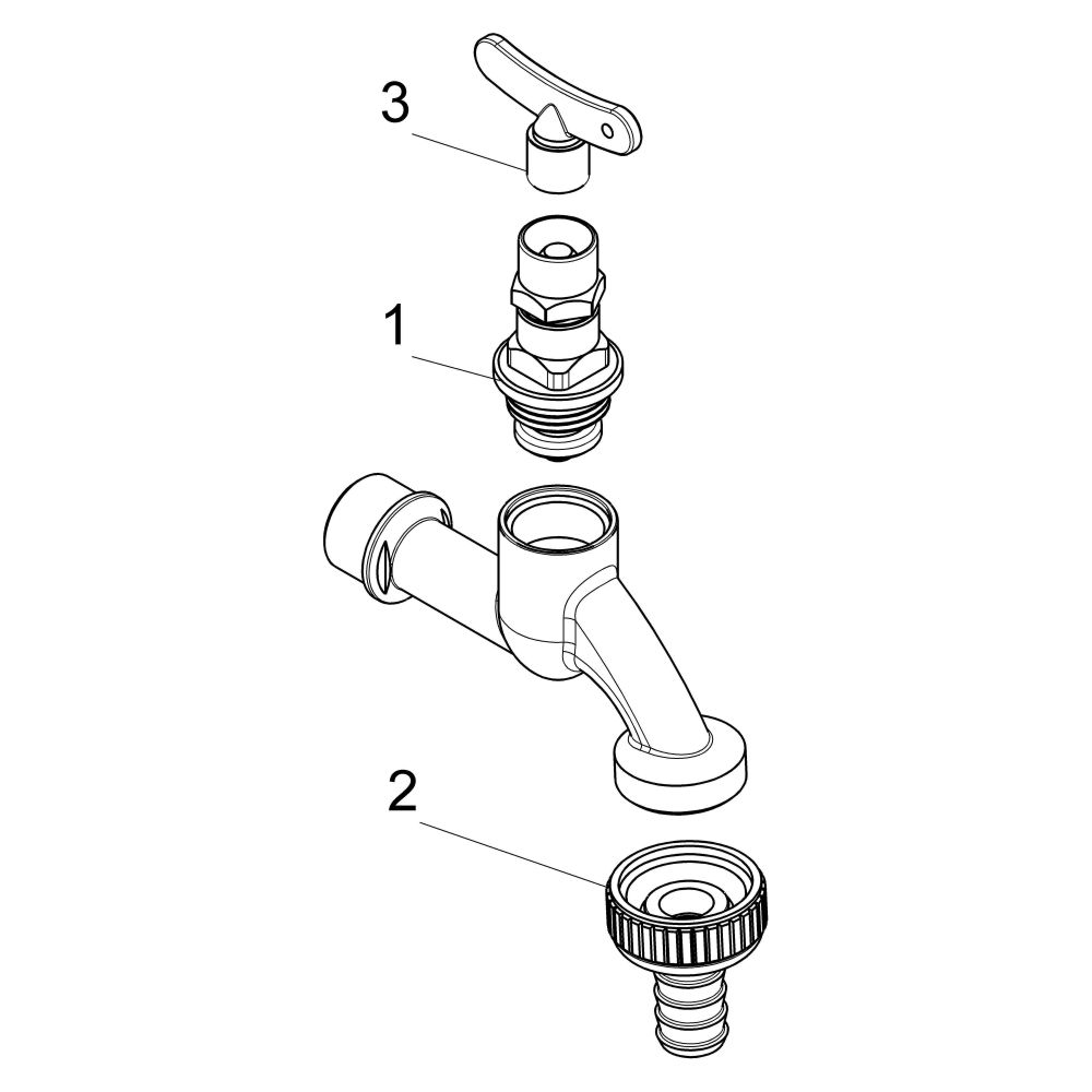 Schlösser Auslaufventil mit Messing-Schlauchverschraubung, Steckschlüssel-Obe... SCHLOESSER-0017331550003 4044997119990 (Abb. 3)