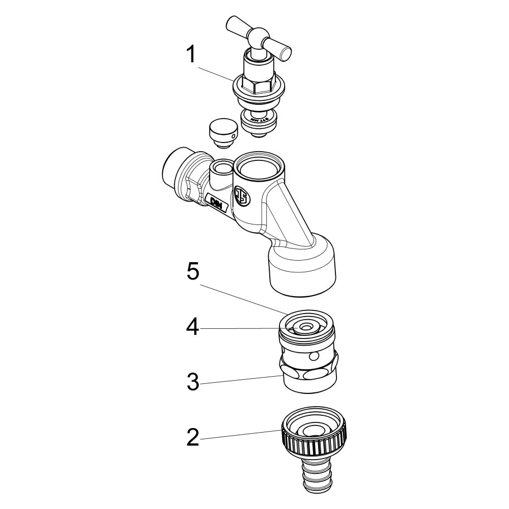 Schlösser Auslaufventil Air-tec mit Rohrbelüfter, RV, Schlauchverschraubung u... SCHLOESSER-0017531550001 4044997120903 (Abb. 3)