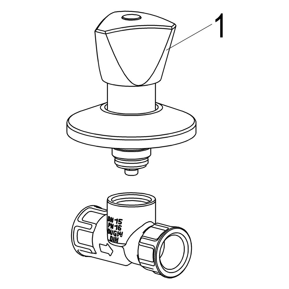 Schlösser Unterputzventil mit Dreikanthaubengriff, DN 15, 1/2" IG, Messing... SCHLOESSER-0017901500001 4044997121290 (Abb. 3)