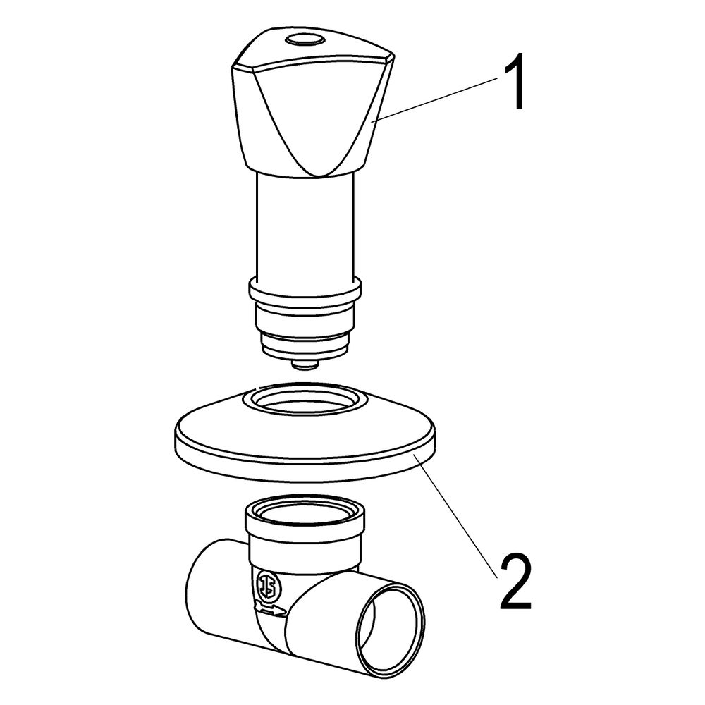 Schlösser Unterputzventil mit Dreikanthaubengriff, Lötanschluss 22mm, Messing... SCHLOESSER-0017962200001 4044997121436 (Abb. 3)