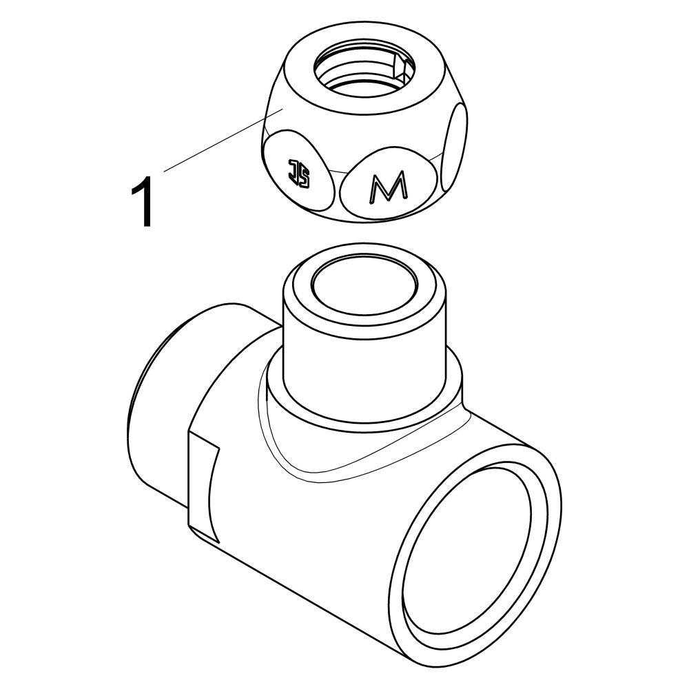 Schlösser T-Stück mit einer Quetschverschraubung, DN 10, IG x AG 1/2", 3/8" x... SCHLOESSER-0018731510001 4044997130384 (Abb. 3)