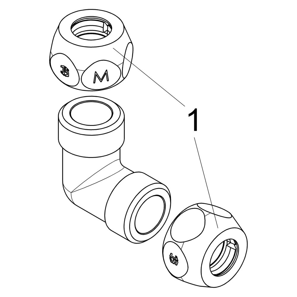 Schlösser Winkel mit 2 Quetschverschraubungen, DN 12, 1/2" x 12mm, verchromt... SCHLOESSER-0018931250001 4044997174456 (Abb. 3)