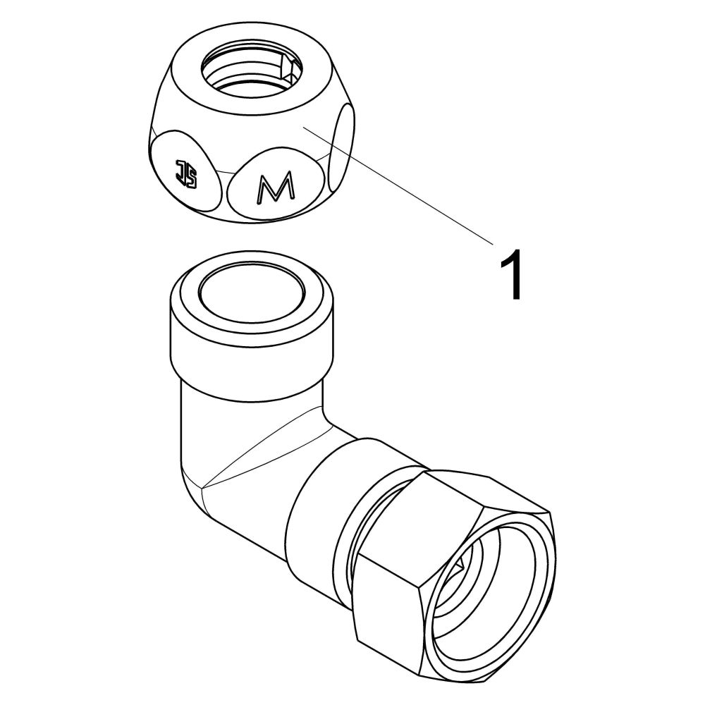 Schlösser Winkel mit 1 Quetschverschraubung und Überwurfmutter, DN 10, 3/8" x... SCHLOESSER-0083951010001 4044997248249 (Abb. 3)