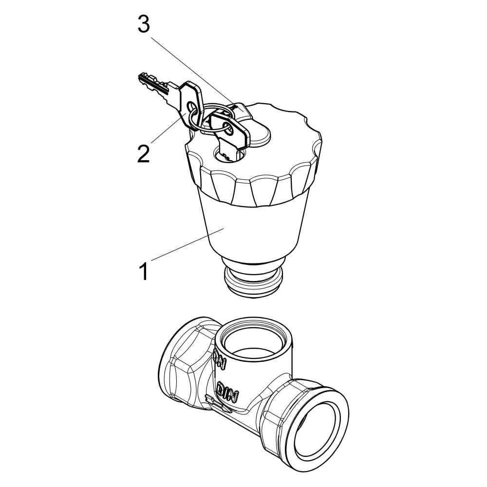 Schlösser Durchgangsventil, abschließbar mit Schlüsselpaar, DN 15, 1/2" IG, M... SCHLOESSER-0019751500001 4044997132531 (Abb. 3)