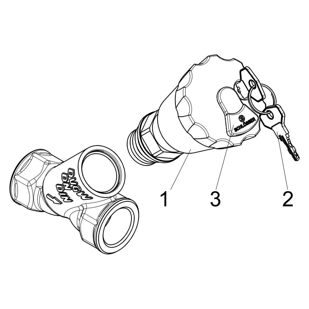Schlösser Schrägsitzventil, abschließbar mit Schlüsselpaar, DN 15, 1" IG, Mes... SCHLOESSER-0019802500001 4044997132579 (Abb. 3)