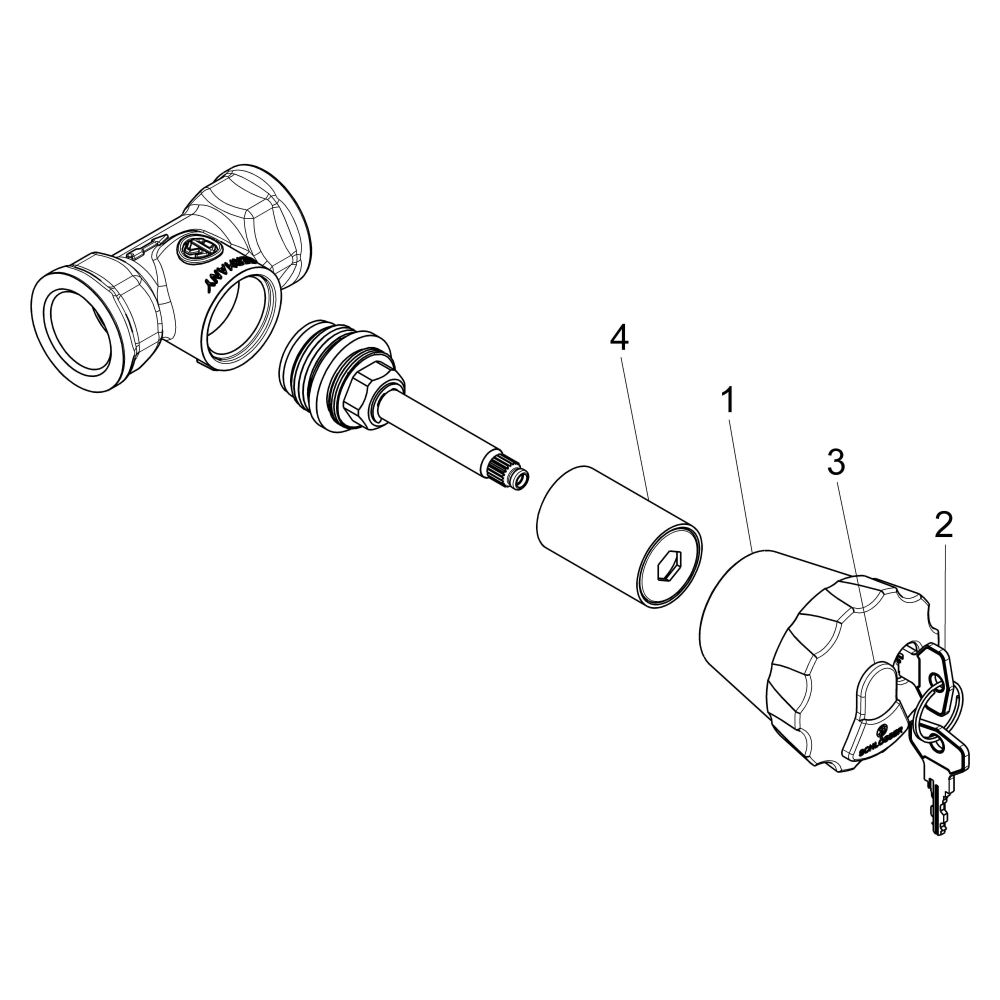Schlösser Unterputzventil abschließbar, DN 15, 1/2", Oberteil 1/2" IG, Verlän... SCHLOESSER-0019901500001 4044997132616 (Abb. 3)