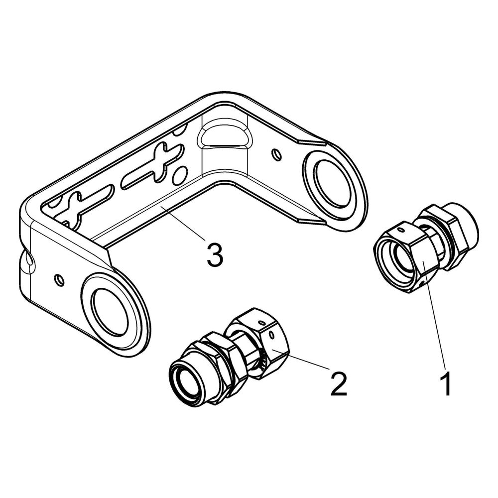 Schlösser Wasserzähler-Einbaubügel mit Verschraubung, starr, Q3 2,5m3/h, 3/4"... SCHLOESSER-0022801570001 4044997175552 (Abb. 3)