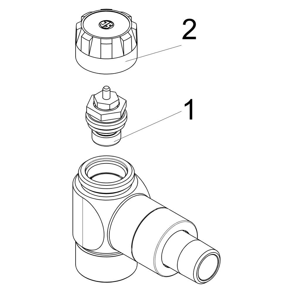 Schlösser Thermostatventil, Eckform, DN 15, 1/2", Reinweiß... SCHLOESSER-0036001510001 4044997137574 (Abb. 3)