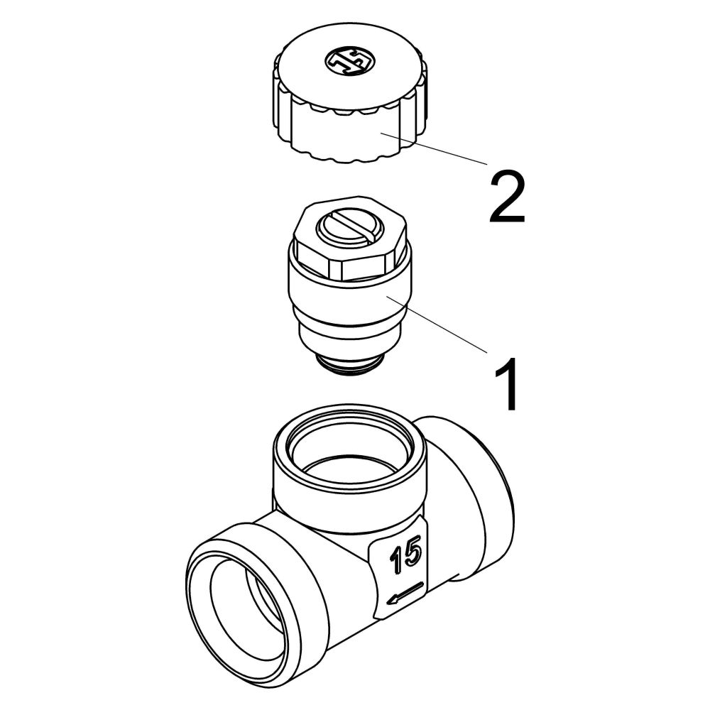 Schlösser Rücklaufverschraubung, DN 15, Eingang 3/4" x Ausgang Außengewinde 3... SCHLOESSER-0039401500018 4044997139288 (Abb. 3)