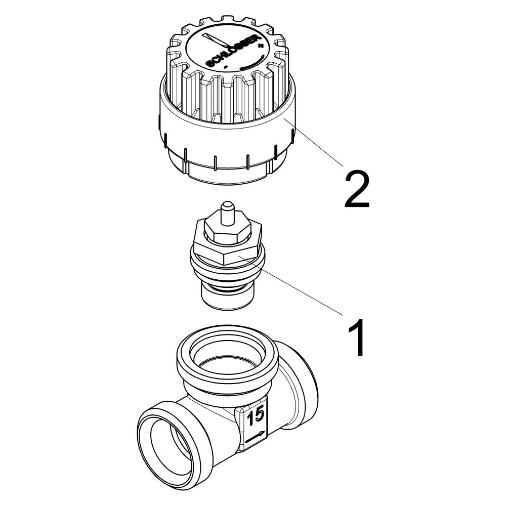 Schlösser Vorlaufregulierventil DN 15, Eingang 3/4" AG x Ausgang 3/4" AG, Mes... SCHLOESSER-0046401500018 4044997140499 (Abb. 3)