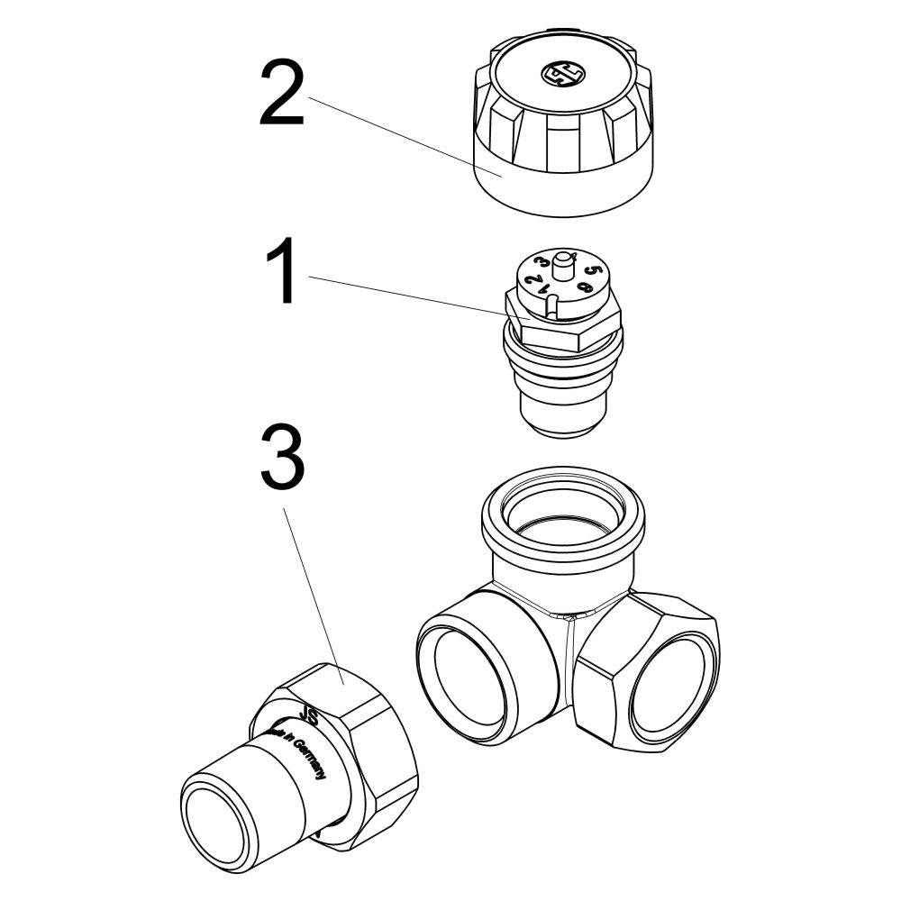 Schlösser Thermostatventil, voreinstellbar, Winkeleckform rechts, DN 20, 3/4"... SCHLOESSER-0048101550002 4044997142547 (Abb. 3)