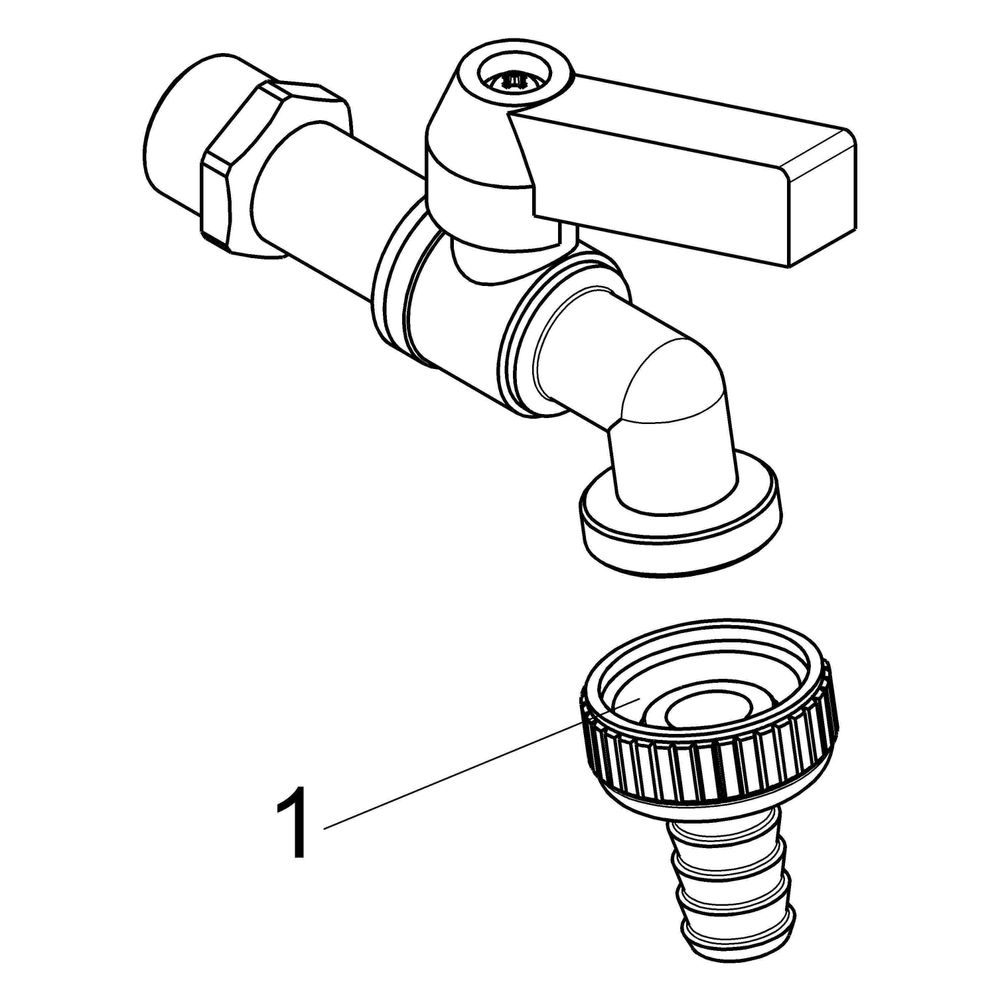Schlösser Kugel-Auslaufhahn, schwer, mit Schlauchverschraubung, DN 20, 3/4", ... SCHLOESSER-0067402020001 4044997145081 (Abb. 3)