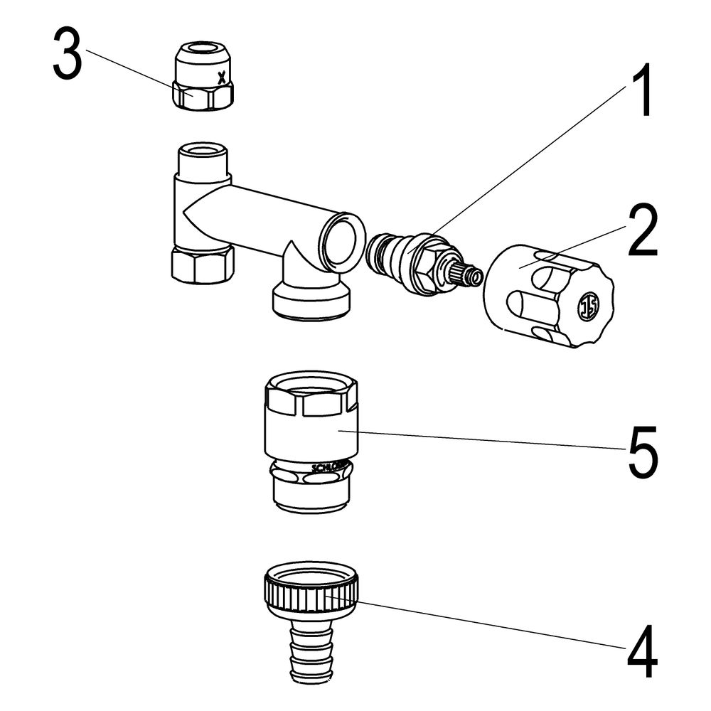 Schlösser Geräteventil für Eckventil mit Rohrbelüfter, Schlauchverschraubung ... SCHLOESSER-0071221050001 4044997250969 (Abb. 3)