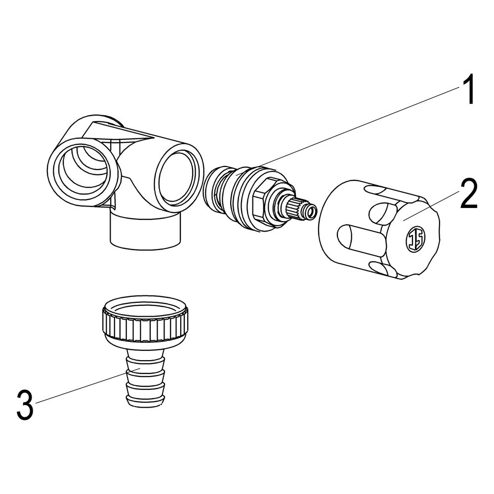 Schlösser Nebenanschlussventil mit Schlauchverschraubung und Designgriff, DN ... SCHLOESSER-0071451550001 4044997145555 (Abb. 3)