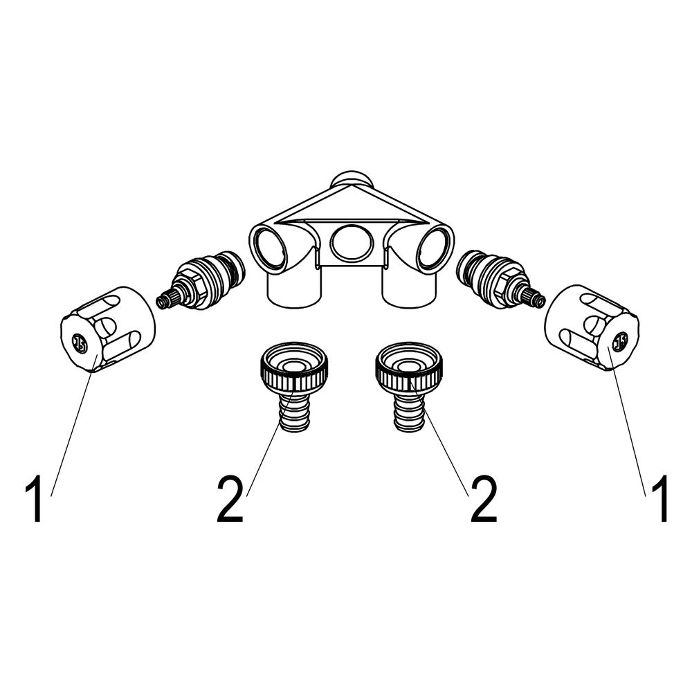 Schlösser Waschgeräte-Doppelventil mit Schlauchverschraubung und Designgriff ... SCHLOESSER-0071781550001 4044997176368 (Abb. 3)