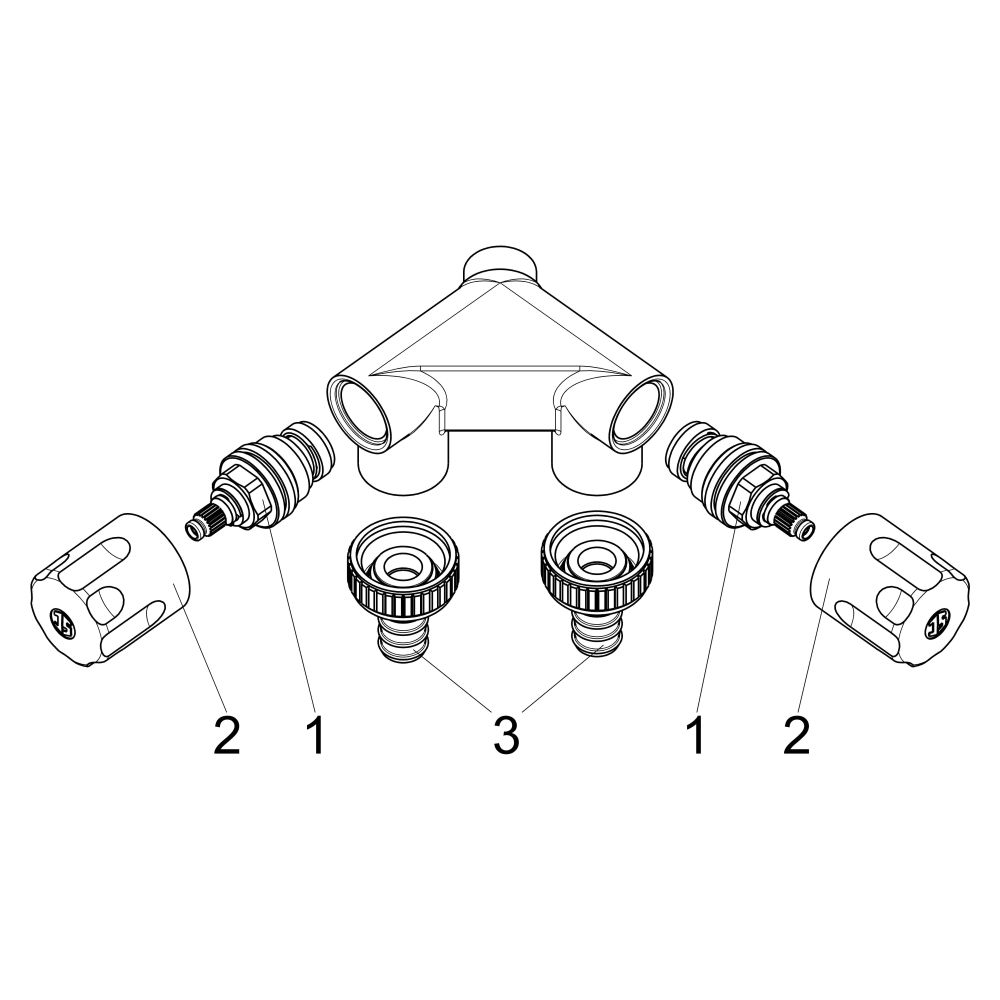 Schlösser Waschgeräte-Doppelventil mit Schlauchverschraubung und Designgriff,... SCHLOESSER-0071791550001 4044997186695 (Abb. 3)