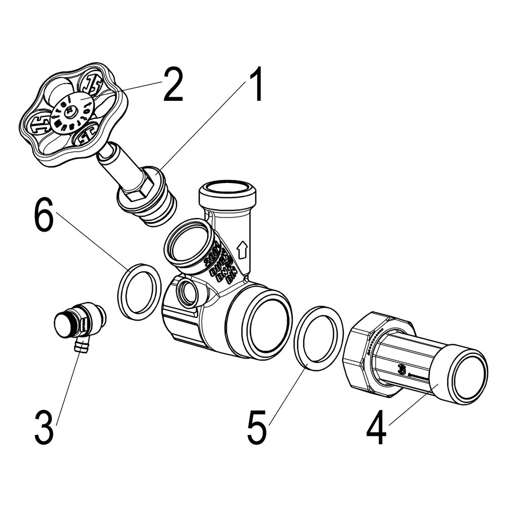 Schlösser Abzweig-T-Ventil, Freistromventil mit steigender Spindel, DN 20, Ei... SCHLOESSER-0075002001001 4044997161180 (Abb. 4)