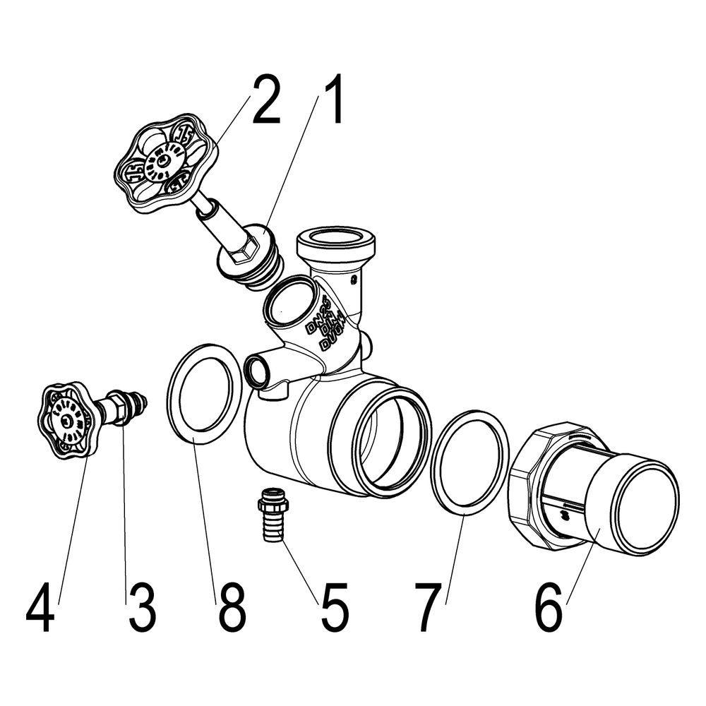 Schlösser Abzweig-T-Ventil, Freistromventil mit steigender Spindel, DN 25, Ei... SCHLOESSER-0075002505001 4044997146378 (Abb. 4)