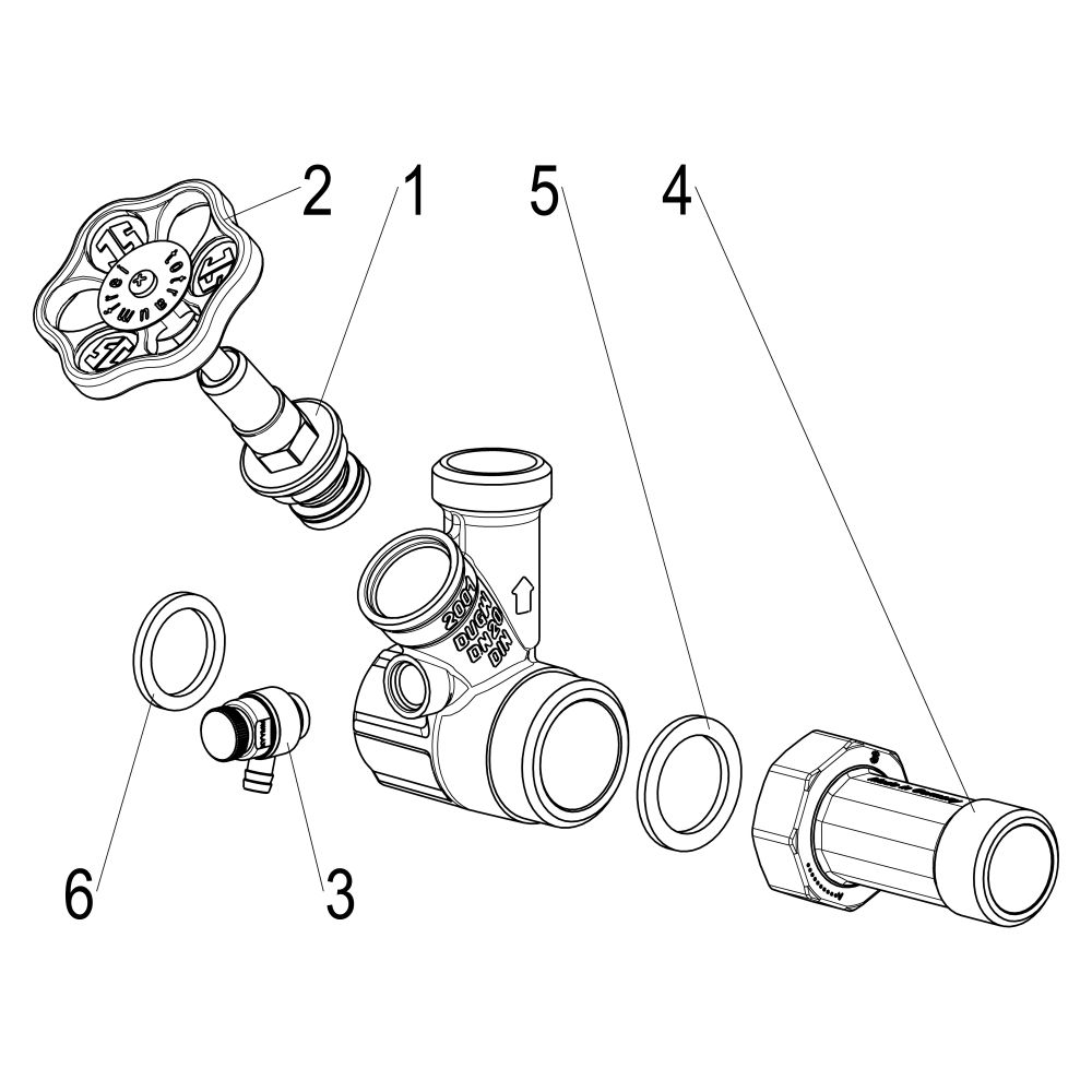 Schlösser Abzweig-T-Ventil, KFR-Ventil mit steigender Spindel, DN 20, Eingang... SCHLOESSER-0076002001001 4044997161326 (Abb. 3)