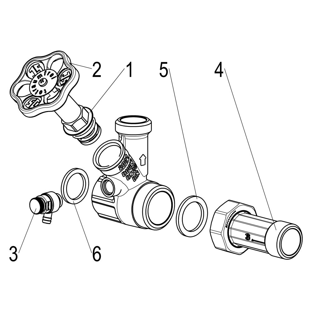 Schlösser Abzweig-T-Ventil, Freistromventil mit nichtsteigender Spindel, DN 2... SCHLOESSER-0077002001001 4044997181553 (Abb. 3)