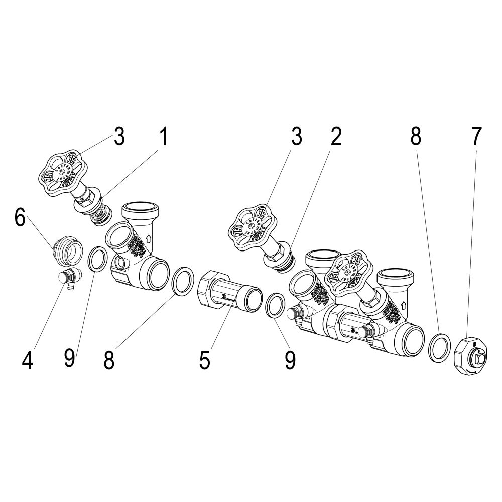 Schlösser ATV-Verteiler mit nichtsteigender Spindel, 5-fach, DN 25, Eingang 1... SCHLOESSER-0077552502001 4044997176900 (Abb. 3)