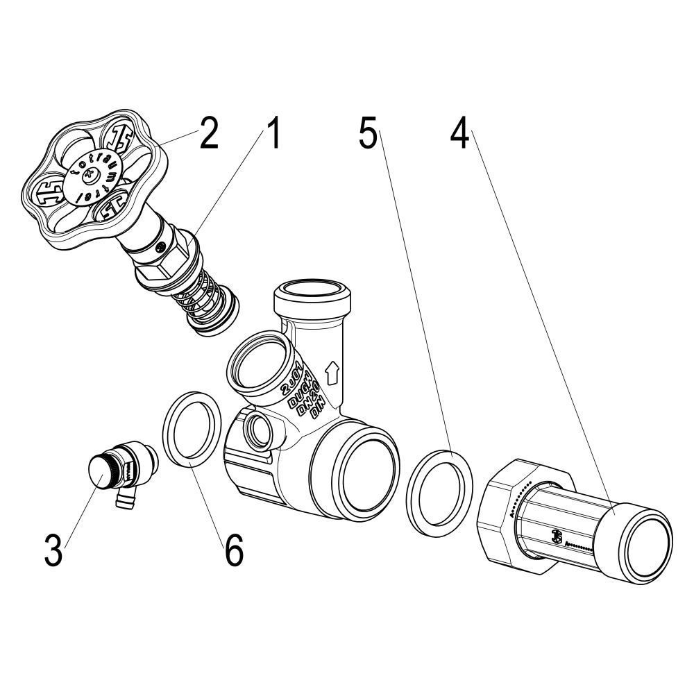 Schlösser Abzweig-T-Ventil KFR, Freistromventil mit nichtsteigender Spindel, ... SCHLOESSER-0078002001001 4044997181591 (Abb. 3)