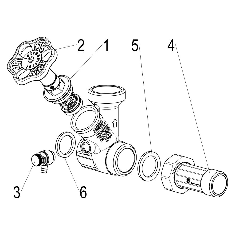 Schlösser Abzweig-T-Ventil KFR, Freistromventil mit nichtsteigender Spindel, ... SCHLOESSER-0078002502001 4044997177051 (Abb. 3)