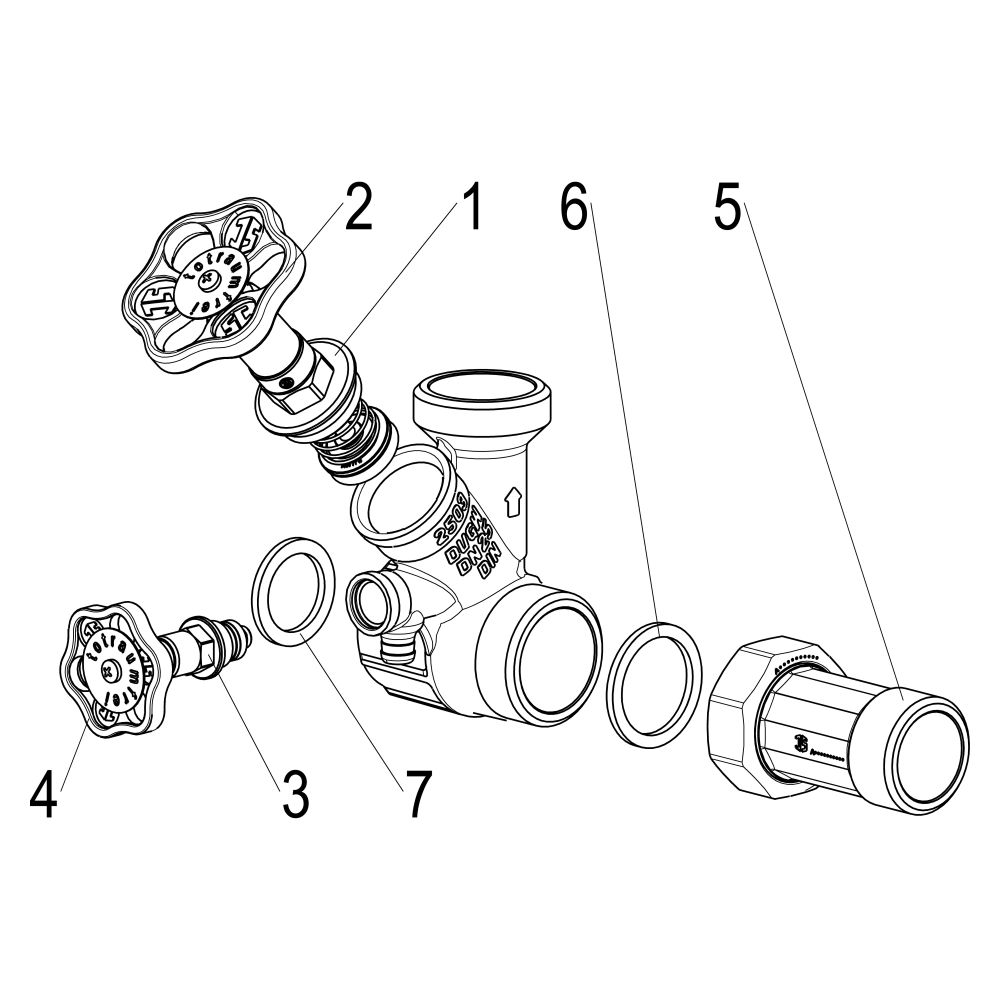 Schlösser Abzweig-T-Ventil KFR, Freistromventil mit nichtsteigender Spindel, ... SCHLOESSER-0078002503001 4044997177068 (Abb. 3)