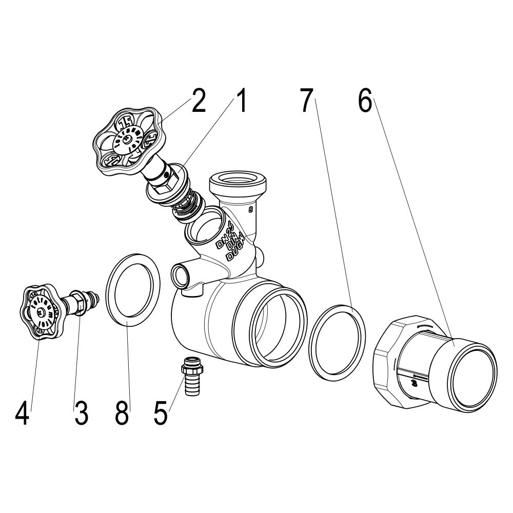 Schlösser Abzweig-T-Ventil KFR, Freistromventil mit nichtsteigender Spindel, ... SCHLOESSER-0078002505001 4044997161661 (Abb. 4)