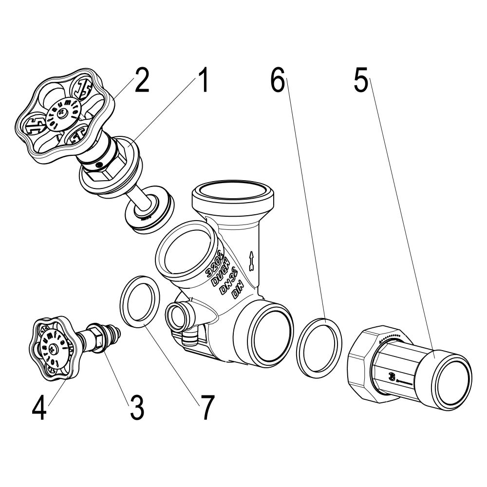 Schlösser Abzweig-T-Ventil KFR, Freistromventil mit nichtsteigender Spindel, ... SCHLOESSER-0078003202001 4044997161685 (Abb. 3)