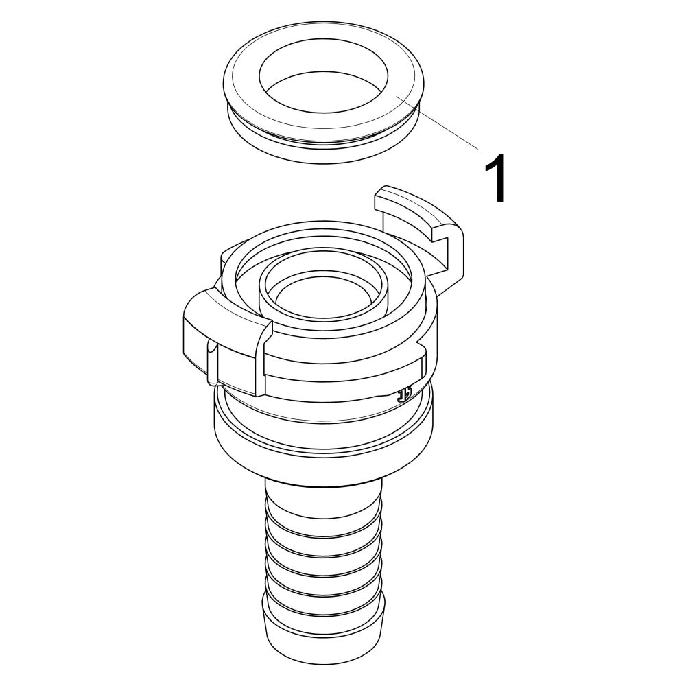 Schlösser Schnellkupplung mit Kontermutter, DN 25, 1", KTW und W270, Messing... SCHLOESSER-GA33403000001 4044997162460 (Abb. 3)