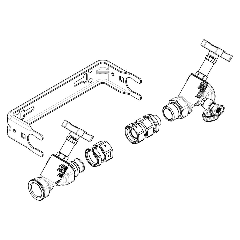 Schlösser Wasserzähler-Einbaugarnitur Kommunal, waagerecht, Dauerdurchfluss Q... SCHLOESSER-KO22052570001 4044997197455 (Abb. 3)