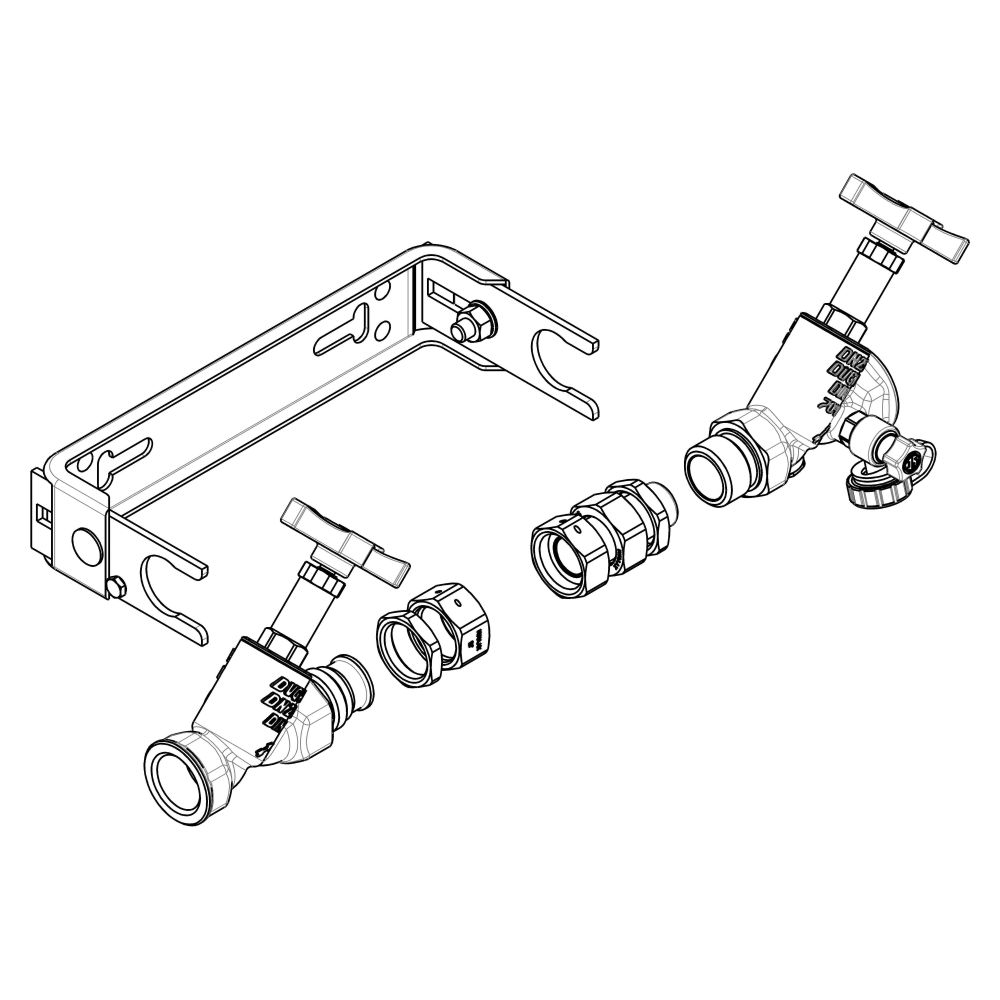 Schlösser Wasserzähler-Einbaugarnitur Kommunal, waagerecht, Q3 10m3/h, 1 1/4"... SCHLOESSER-KO22103200001 4044997197271 (Abb. 3)