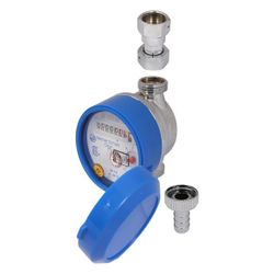 Schlösser Zapfhahnzähler Bauart ZAK mit Haube, bis 30 Grad C, Q3 2,5m3/h, Ein... SCHLOESSER-00115T2504001 4044997221785 (Abb. 1)