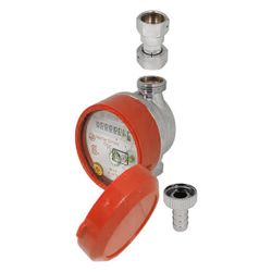 Schlösser Zapfhahnzähler Bauart ZAW mit Haube, bis 90 Grad C, Q3 2,5m3/h, Ein... SCHLOESSER-00125T2504001 4044997225783 (Abb. 1)