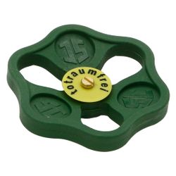 Schlösser Handrad mit Schraube und Button, 100x10mm, Polyamid, Grün... SCHLOESSER-0018591000001 4044997128688 (Abb. 1)