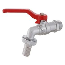Schlösser Kugel-Auslaufhahn, leicht, DN 15, 1/2", Hebelgriff Rot, matt verchr... SCHLOESSER-0067301520001 4044997145012 (Abb. 1)