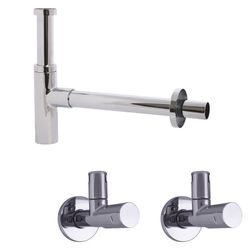 Schlösser Siphon Style de Luxe plus Set 2 Design-Eckventile, Mattschwarz... SCHLOESSER-0017427270001 4044997269558 (Abb. 1)