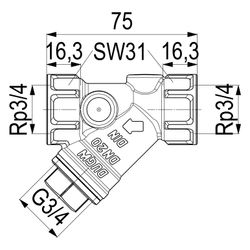 Schlösser Schmutzfänger mit Muffenanschluss, ohne Entleerung, DN 20, 3/4" IG,... SCHLOESSER-0010252000001 4044997159194 (Abb. 1)