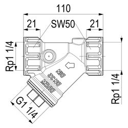 Schlösser Schmutzfänger mit Muffenanschluss, ohne Entleerung, DN 32, 1 1/4" I... SCHLOESSER-0010253200001 4044997159217 (Abb. 1)