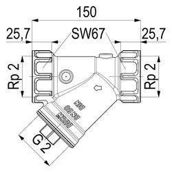Schlösser Schmutzfänger mit Muffenanschluss, ohne Entleerung, DN 50, 2" IG, D... SCHLOESSER-0010255000001 4044997159231 (Abb. 1)