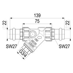Schlösser Schmutzfänger mit Pressanschluss IG, ohne Entleerung, DN 20, Press-... SCHLOESSER-0010282200001 4044997159262 (Abb. 1)