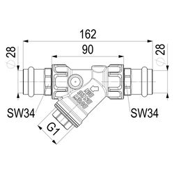Schlösser Schmutzfänger mit Pressanschluss IG, ohne Entleerung, DN 25, Press-... SCHLOESSER-0010282800001 4044997159279 (Abb. 1)
