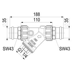 Schlösser Schmutzfänger mit Pressanschluss IG, ohne Entleerung, DN 32, Press-... SCHLOESSER-0010283500001 4044997159286 (Abb. 1)