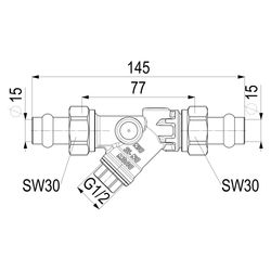 Schlösser Schmutzfänger mit Pressanschluss AG, ohne Entleerung, DN 15, Press-... SCHLOESSER-0010821500001 4044997159507 (Abb. 1)