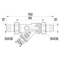 Schlösser Schmutzfänger mit Pressanschluss AG, ohne Entleerung, DN 20, Press-... SCHLOESSER-0010821800001 4044997159514 (Abb. 1)